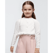 Mayoral Girls White Cotton Cardigan